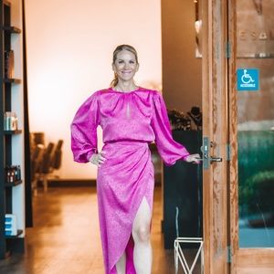 RONNY KOBO ADOLA TWISTED SATIN JACQUARD MAXI DRESS Size S